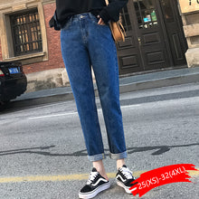 Load image into Gallery viewer, Jeans For Women High Waist Cotton White Harem Mom Jeans Spring 2019 New Plus Size Black Women Jeans Denim Pants Beige Blue