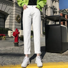 Load image into Gallery viewer, Jeans For Women High Waist Cotton White Harem Mom Jeans Spring 2019 New Plus Size Black Women Jeans Denim Pants Beige Blue