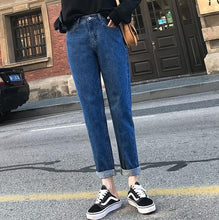 Load image into Gallery viewer, Jeans For Women High Waist Cotton White Harem Mom Jeans Spring 2019 New Plus Size Black Women Jeans Denim Pants Beige Blue