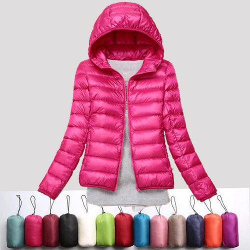 2019 winter ultra light snow waterproof warm jacket for women sexy slim hooded stand collar women short jacket plus bis 5xl