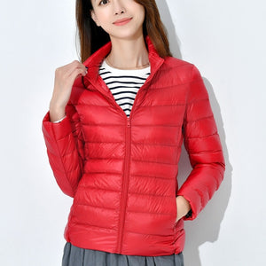 2019 winter ultra light snow waterproof warm jacket for women sexy slim hooded stand collar women short jacket plus bis 5xl