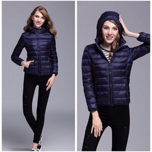 2019 winter ultra light snow waterproof warm jacket for women sexy slim hooded stand collar women short jacket plus bis 5xl