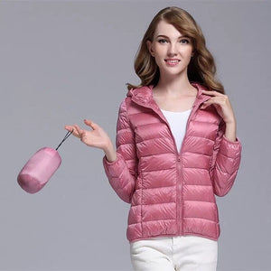 2019 winter ultra light snow waterproof warm jacket for women sexy slim hooded stand collar women short jacket plus bis 5xl