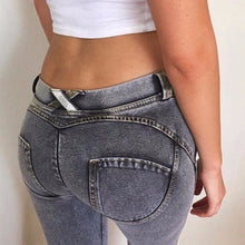 Load image into Gallery viewer, NORMOV 2019 Fashion Women Sexy Jeans Low Waist Elastic Skinny Push Up Leggings Jeans Casual Fake Pockets Button Pencil Jeans