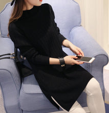 Load image into Gallery viewer, Women Sweater Dress Korean Woman Sweaters Dresses Autumn Winter Women Knitted Cashmere Sweater Dress Office Lady Cotton Sweaters