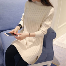 Load image into Gallery viewer, Women Sweater Dress Korean Woman Sweaters Dresses Autumn Winter Women Knitted Cashmere Sweater Dress Office Lady Cotton Sweaters