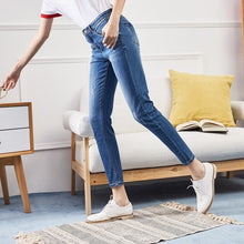 Load image into Gallery viewer, Metersbonwe Slim Jeans For Women Jeans Hole Design Woman Blue Denim Pencil Pants Casual High Quality Stretch Waist Women Jeans