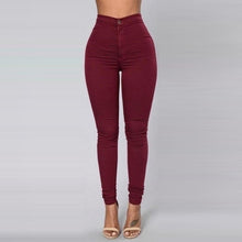 Load image into Gallery viewer, Candy Color Skinny Jeans Woman White Black High Waist Render Jeans Vintage Sexy Long Pants Femme Casual Pencil Pants Denim Jeans