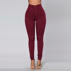 Candy Color Skinny Jeans Woman White Black High Waist Render Jeans Vintage Sexy Long Pants Femme Casual Pencil Pants Denim Jeans