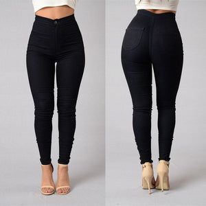 HOT SALE Women Denim Skinny Jeggings Pants High Waist Stretch Jeans Slim Pencil Trousers