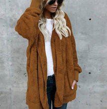 Load image into Gallery viewer, S-5XL Faux Fur Teddy Bear Coat Jacket Women Fashion Open Stitch Winter Hooded Coat Female Long Sleeve Fuzzy Jacket 2018 Hot New