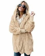 Load image into Gallery viewer, S-5XL Faux Fur Teddy Bear Coat Jacket Women Fashion Open Stitch Winter Hooded Coat Female Long Sleeve Fuzzy Jacket 2018 Hot New