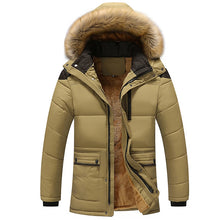 Load image into Gallery viewer, Men Thick Warm Coat Parka Male Muti Color Patchwork Hooded Stand Collar Jackets Pockets Casual Coat Men Outwear Plus Size 5xl