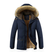 Load image into Gallery viewer, Men Thick Warm Coat Parka Male Muti Color Patchwork Hooded Stand Collar Jackets Pockets Casual Coat Men Outwear Plus Size 5xl