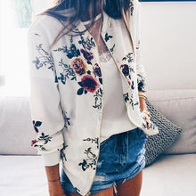 Load image into Gallery viewer, Plus Size Spring Women&#39;s Jackets Retro Floral Printed Coat Female Long Sleeve Outwear Clothes Short Bomber Jacket Tops 5XL