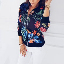 Load image into Gallery viewer, Plus Size Spring Women&#39;s Jackets Retro Floral Printed Coat Female Long Sleeve Outwear Clothes Short Bomber Jacket Tops 5XL