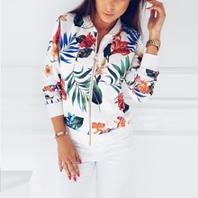 Load image into Gallery viewer, Plus Size Spring Women&#39;s Jackets Retro Floral Printed Coat Female Long Sleeve Outwear Clothes Short Bomber Jacket Tops 5XL