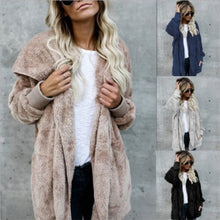 Load image into Gallery viewer, S-5XL Faux Fur Teddy Bear Coat Jacket Women Fashion Open Stitch Winter Hooded Coat Female Long Sleeve Fuzzy Jacket 2018 Hot New